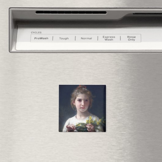 Meisje met Mimosa, Bouguereau Magneet (Insitu (Vaatwasser))