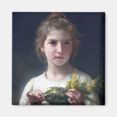 Meisje met Mimosa, Bouguereau Magneet (Voorkant)