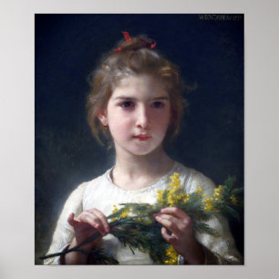 Meisje met Mimosa, Bouguereau Poster