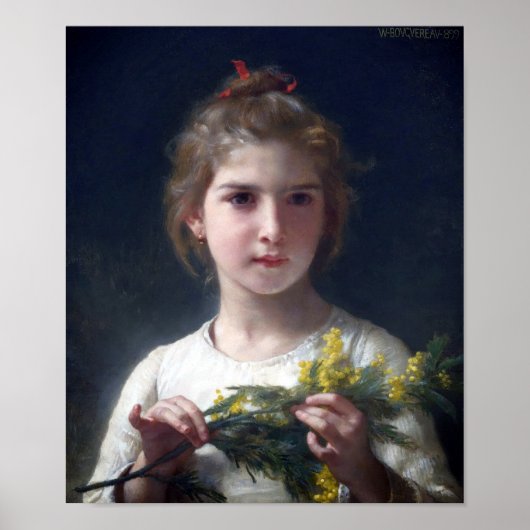 Meisje met Mimosa, Bouguereau Poster (Voorkant)
