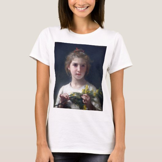 Meisje met Mimosa, Bouguereau T-shirt (Voorkant)