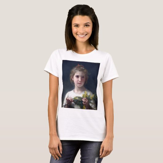 Meisje met Mimosa, Bouguereau T-shirt (Voorkant volledig)