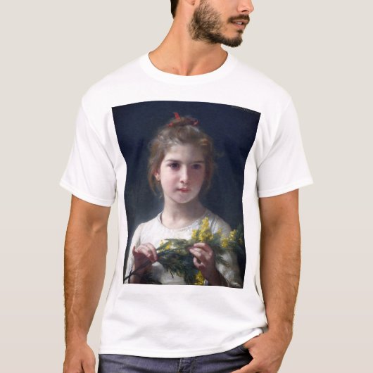 Meisje met Mimosa, Bouguereau T-shirt (Voorkant)