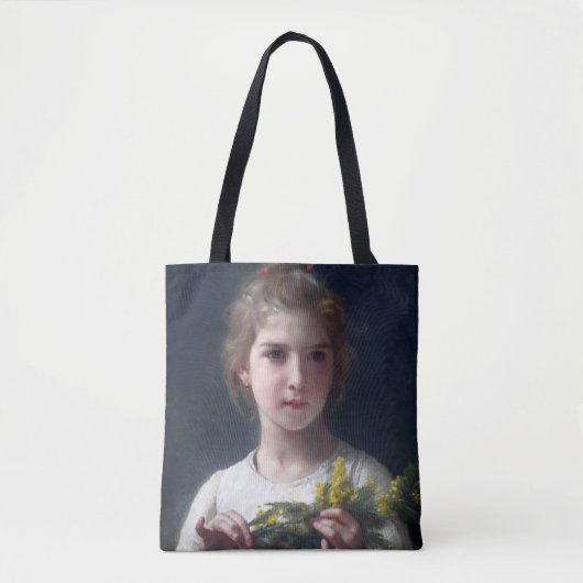 Meisje met Mimosa, Bouguereau Tote Bag (Voorkant)