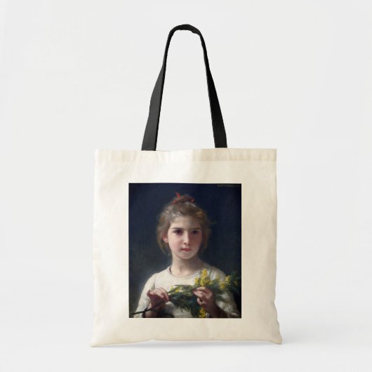 Meisje met Mimosa, Bouguereau Tote Bag (Voorkant)