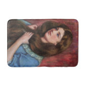 Meisje met mooi lang bruin haar badmat (Voorkant)