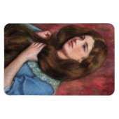 Meisje met mooi lang bruin haar magneet (Horizontaal)