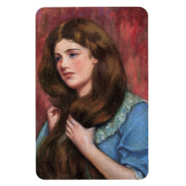 Meisje met mooi lang bruin haar magneet