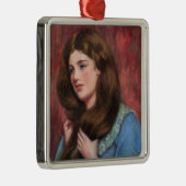 Meisje met mooi lang bruin haar metalen ornament (Rechts)