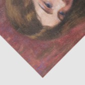 Meisje met mooi lang bruin haar tissuepapier (Detail)