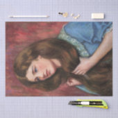 Meisje met mooi lang bruin haar tissuepapier (Craft)