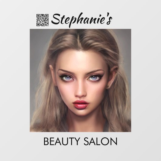 Meisje met mooie blauwe ogen Schoonheidssalon met  Raamsticker (Vel)