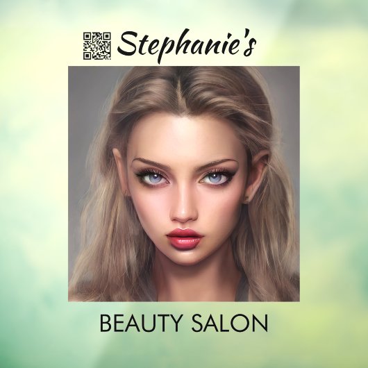 Meisje met mooie blauwe ogen Schoonheidssalon met Raamsticker (Vel 3)