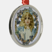  meisje met mooie bloemen en boe metalen ornament (Rechts)