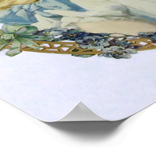  meisje met mooie bloemen en boe poster (Hoek)