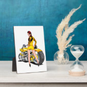 Meisje met motorfiets fotoplaat (Zijkant)