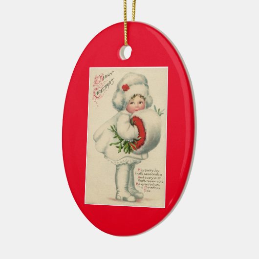  meisje met muff keramisch ornament (Links)