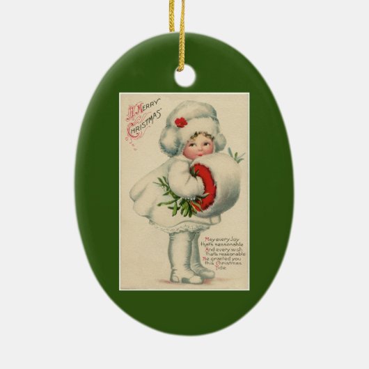  meisje met muff keramisch ornament (Achterkant)