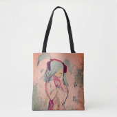 Meisje met muziek in haar hoofd portret tote bag (Voorkant)