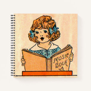 Meisje met muziekboek uit de jaren 20 notitieboek
