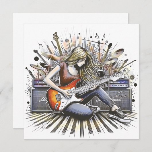 Meisje met muzikale sfeer (Voorkant / Achterkant)