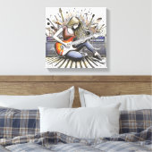 Meisje met muzikale sfeer canvas afdruk (Insitu (Slaapkamer))