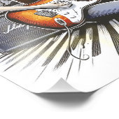 Meisje met muzikale sfeer foto afdruk (Hoek)