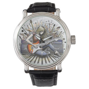 Meisje met muzikale sfeer horloge