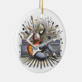 Meisje met muzikale sfeer keramisch ornament (Rechts)