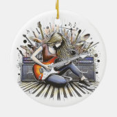 Meisje met muzikale sfeer keramisch ornament (Achterkant)