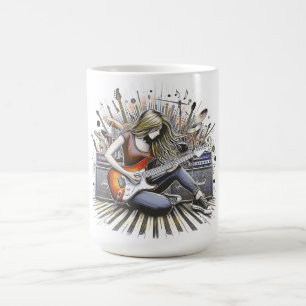 Meisje met muzikale sfeer koffiemok