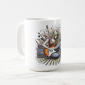 Meisje met muzikale sfeer koffiemok (Voorkant links)