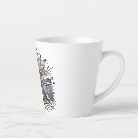 Meisje met muzikale sfeer latte mok (Rechts)