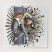 Meisje met muzikale sfeer legpuzzel (Horizontaal)