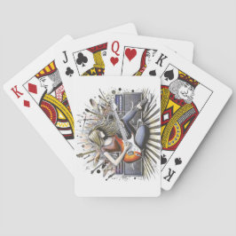 Meisje met muzikale sfeer pokerkaarten