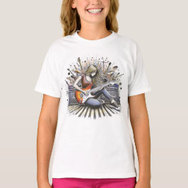 Meisje met muzikale sfeer t-shirt