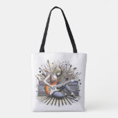 Meisje met muzikale sfeer tote bag (Achterkant)