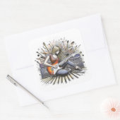 Meisje met muzikale sfeer vierkante sticker (Envelop)