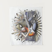 Meisje met muzikale sfeer wandkleed (Voorkant)