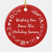 Meisje met Nieuwe Puppy voor Kerstmis Keramisch Ornament (Achterkant)