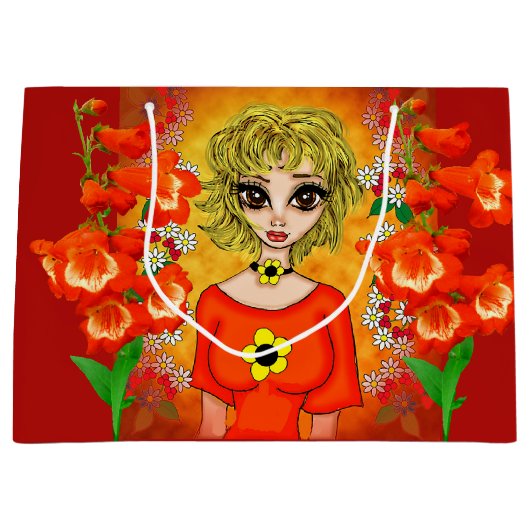 Meisje Met Oranje Blouse Cadeautas (Voorkant)