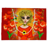 Meisje Met Oranje Blouse Cadeautas (Achterkant)