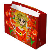 Meisje Met Oranje Blouse Cadeautas (Achterkant Gekanteld)