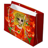 Meisje Met Oranje Blouse Cadeautas (Voorkant Gekanteld)
