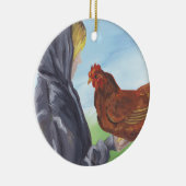 Meisje met Ornament kippen (Rechts)