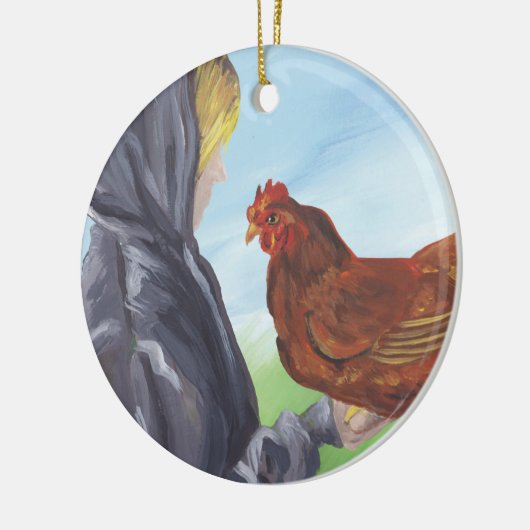 Meisje met Ornament kippen (Links)