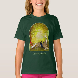 Meisje Met Paard Bloemen Fantasie Kunst Persoonlij T-shirt