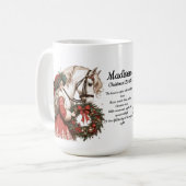 Meisje met paard en krans Kerstmis Koffiemok (Voorkant links)