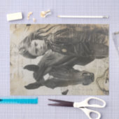 Meisje met Paard Western  Decoupage Tissuepapier (Craft)