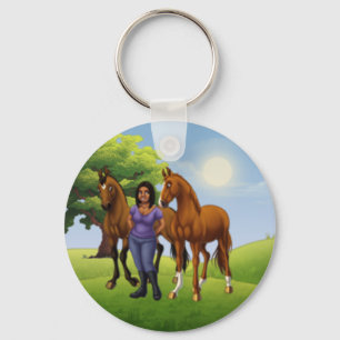Meisje met paarden promotie sleutelhanger